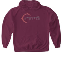 CC hoodie in maroon